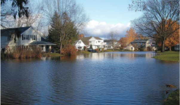 Flooded Suburban Street
